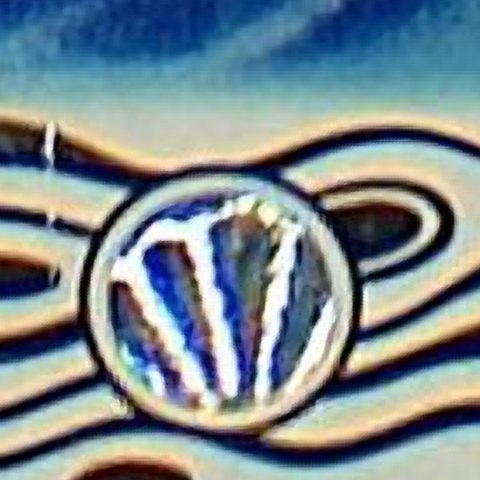 The seashell in the foil stripe, which seems to float below the surface